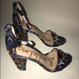 Sam Edelman Yaro Women’s Blue/Gold Wedge Sandals